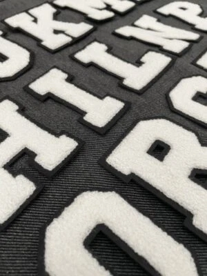 $1.89 • Buy Black And White Chenille Letter Towel Style Patches Iron On Embroidery Brooches