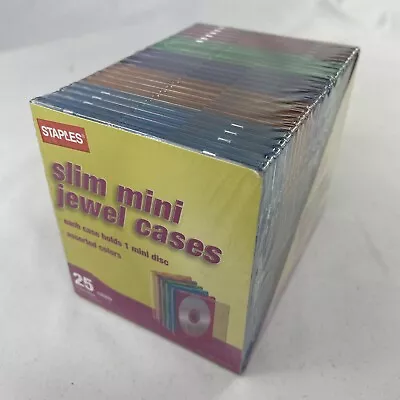 New Old Stock 2002 8cm Disc Cases Mini CD R Staple 25 Pack Multi Colors  • $9.99