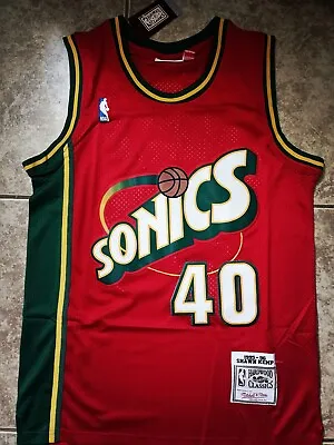 Shawn Kemp #40 Seattle Supersonics Men's Vintage Throwback Jersey US Seller • $49.99