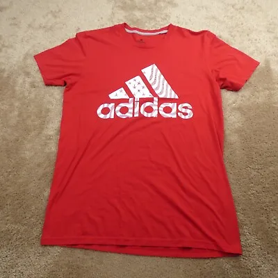 Adidas T-Shirt  Men' S MediumRed Short Sleeve With Red  Adidas Logo Pre-Owned • $8.88