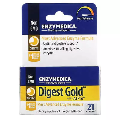 Enzymedica Digest Gold 21 Capsules Optimal Digestive Support Energy Support • $13.99