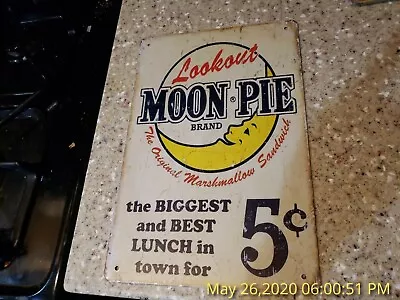 Moon Pie Tin Sign Vintage Moon Pie Metal Sign Kitchen Food Cafe Garage Bar Diner • $11.95