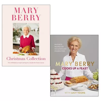 Mary Berry 2 Books Collection Set Christmas Collection Cooks Up A Feast HB NEW  • £38.99