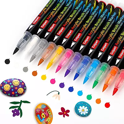 Acrylic Paint Pens Bright Colors Water-Based Paint Brush Pens Ideal For Gift • $16.58