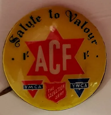 Australia • 1940s • ACF Pin Badge • 1 Shilling • Salute To Valour • Salvos YMCA • $9.99
