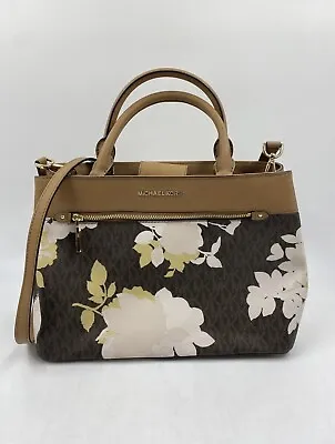 Michael Kors Hailee Medium Brown/Floral Satchel NWOT • $80