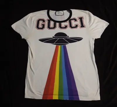 Gucci Rainbow UFO Dragon Ringer Tee Shirt Size Large • $225