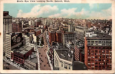 Birds Eye View Looking North Detroit Michigan Vintage Postcard • $4.75