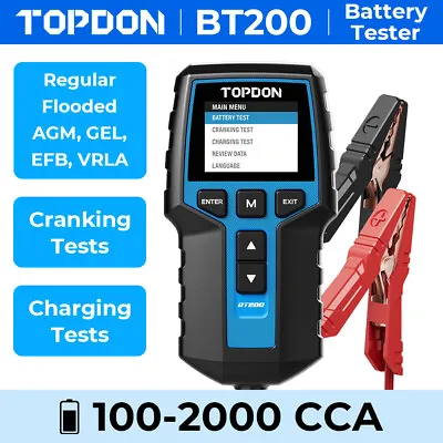 TOPDON BT200 Battery Load Tester Battery Analyzer 12V Car Truck Mechanics Repair • $50.99