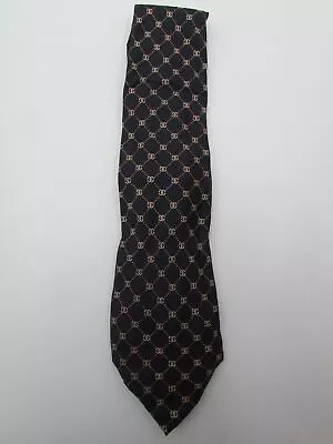 Authentic Gucci Men's 100% Silk Italian Navy Blue GG Monogram Tie • $20.50