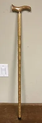 Vintage Wooden Oak Bamboo Style W/ Handle Classic Walking Stick Cane Old 34” L • $35