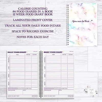 £7.45 • Buy Food Diary Diet Diary Calorie Counting 12 Weeks 84 Food Diary Diaries I A Book