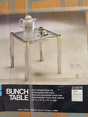 VTG POST MODERN JAMES DAVID CHROME GLASS BRASS END  Bunch  TABLES NOS SCARCE! • $259