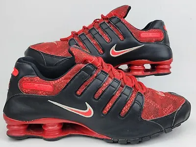 Nike Mens 11.5 Shox NZ Jacquard Red Black Running Athletic Shoes 807230-600 • $103.47