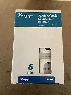 £14.95 • Buy Kopp Germany Schuko 1 Gang 16A European EU German Spar Pack 6 Sockets