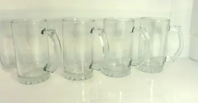 4 Heavy Glass  Sports Mugs With Handles 16 Oz FREE SHIPPING • $22.95