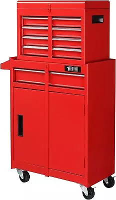 Rolling Tool Chest Storage Cabinet Mechanic Tool Organizer Box With Drawers Red • $119.99