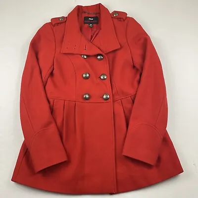 M60 Miss Sixty Wool Blend Peacoat Women’s M Pleated Waist Poly Lined Red • $29.66