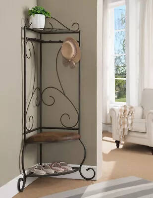 Kings Brand Furniture - Corner Entryway Hallway Storage Bench With Coat Rack • $125.99