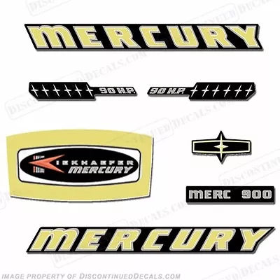 Fits Mercury 1965 90hp Outboard Decal Kit - Reproduction Decals In Stock! • $89.95