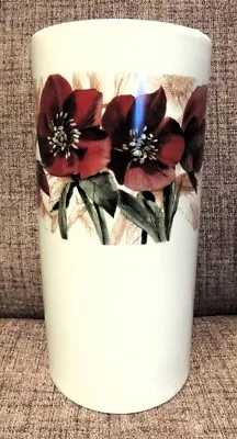 Large Tall Burgundy Poppies Vase (12cms Diameter X 25cms Tall (4) • £5