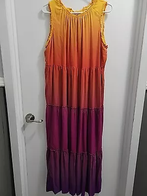 Matilda Jane Medium Enchanted Garden Waikiki Ombre Long Maxi Dress Sleeveless • $48.99