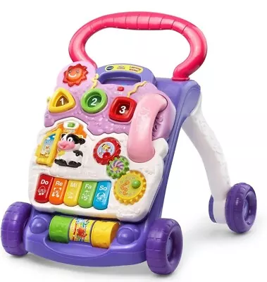 VTech Baby Push Walker Toddler Interactive Learning Toy Sit-to-Stand Lavender • $25.99