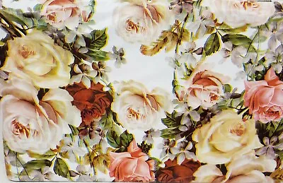 Vinyl Flannel Back Printed Tablecloth60  Round FLOWERSBEAUTIFUL ROSES Broder • $17.99
