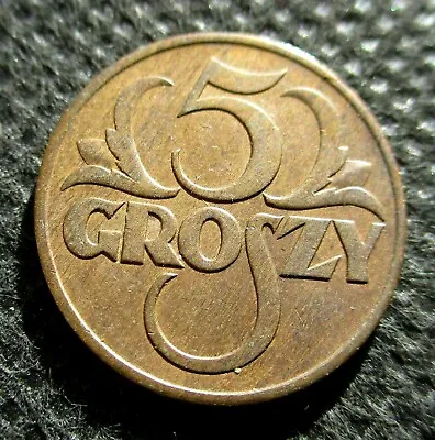 Old Coin Of Poland 5 Groszy 1938 (second Republic) • $5.95