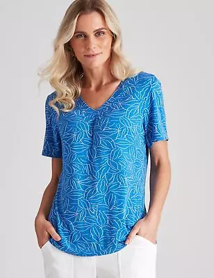 $18.78 • Buy Millers Short Sleeve Printed V-Neck Top Womens Clothing  Tops Blouse
