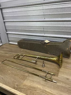 Besson Trombone Vintage W/ Case & Mouth Piece Stratford England Need Restoration • $119