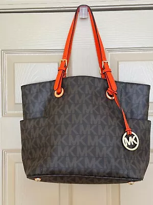 Michael Kors Jet Set Travel Top Zip Signature Monogram Tote • $50