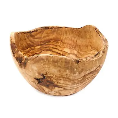 Large Luxury Food Bowl Olive Wood Rustic Handmade Round Fruit Salad Serving Dish • £109.99