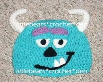 CUSTOM Boutique CROCHETED MONSTERS INC. SULLY HAT Beanie Halloween Costume • $30