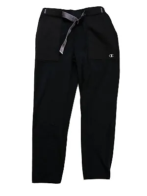 Champion Mens 100% AUTHENTIC Long Sweat Pants Size Large Light Black Logo  • $49.99