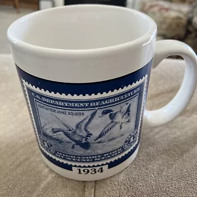 1934 Federal Duck Stamp Collectors Coffee Tea Mug Cup History On Back • $19
