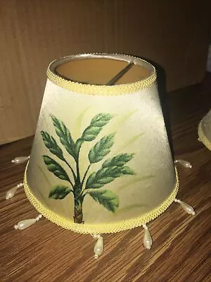 Hawaiian Tropical Palm Clip-0n Small Lamp Shade  3 3/4  Tall • $13