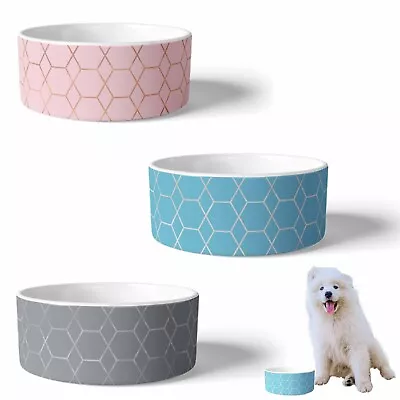 £8.22 • Buy CERAMIC FOILED DOG BOWLS Pet Puppies Cats Food Water Feeding Dish Gift G6503 UK