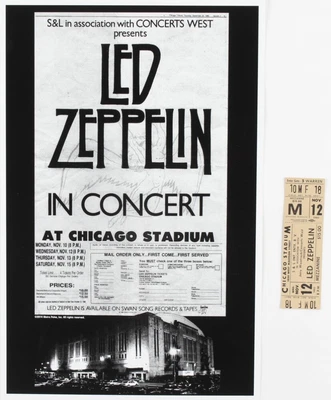 $100 • Buy Led Zeppelin Concert Ticket And Poster Rare