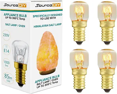 £6.20 • Buy Salt Lamp Bulbs 15w E14 Pack Of 4 For Oven <300°C, Fridge, Multipurpose Pygmy