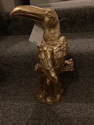 £24.99 • Buy Next Gold Toucan Ornament Parrot Sculpture Home Decor Figurin Antique Brass Gift