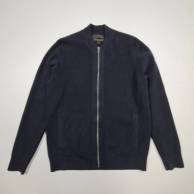 £14.99 • Buy M&S Collection Mens Cardigan Navy Blue Large Full Zip Cotton Blend Knit