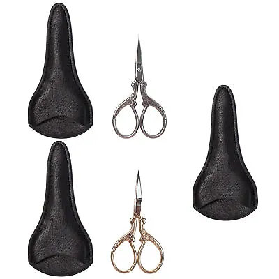 Sewing Fabric Scissors With Leather Cover Vintage Precision Shear • $13.96