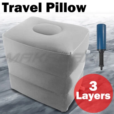 $13.26 • Buy Travel Air Pillow Foot Rest Inflatable Cushion XL 3 Layers Car Leg Footrest AU
