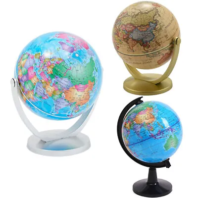 Mini World Globe Earth Ocean Rotating World Map Geography Educate W/ Stand Desk • $12.85