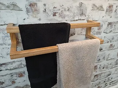 Genuine Oak Handmade Dual Towel Rail Solid Oak • £84
