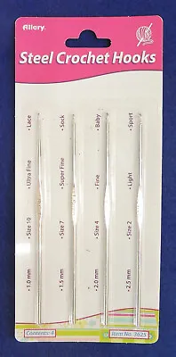 4pc Steel Crochet Hook Set Size 10/Lace 7/Sock 4/Baby 2/Sport Allary #3625 • $4.56