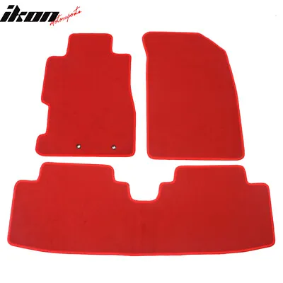 Fits 01-05 Honda Civic Car Floor Mats Liner Front & Rear Nylon Red Carpet 3PC • $39.99