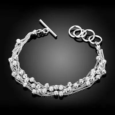 925 Sterling Silver Charm Round Bangle Women's Fashion Heart Bracelet  • $7.29