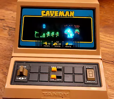 Vintage 1983 Radio Shack CAVEMAN ARCADE GAME Tandy Tabletop Handheld Video Works • $74.75